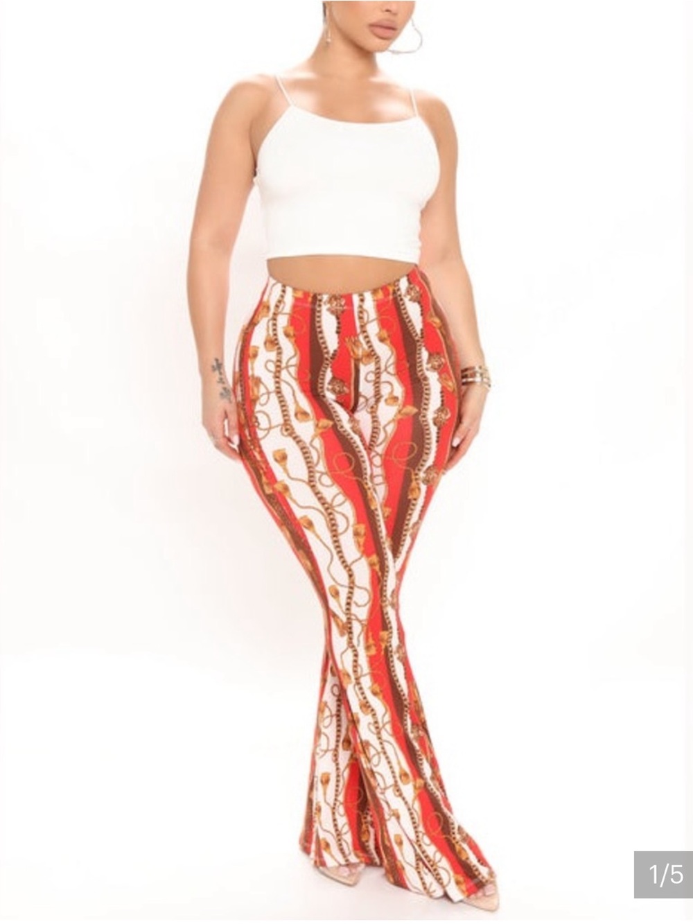 NEW Patterned Flare Women’s Pants - Picture 3 of 7